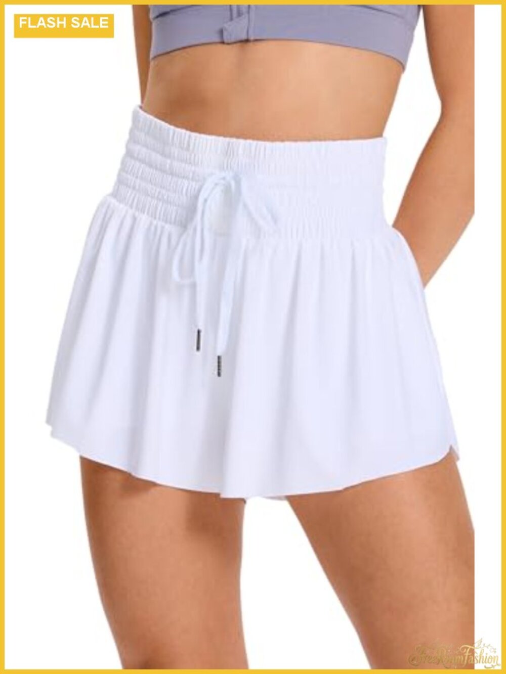Flowy Athletic Shorts High Waist with Pockets Sweat Skorts Summer